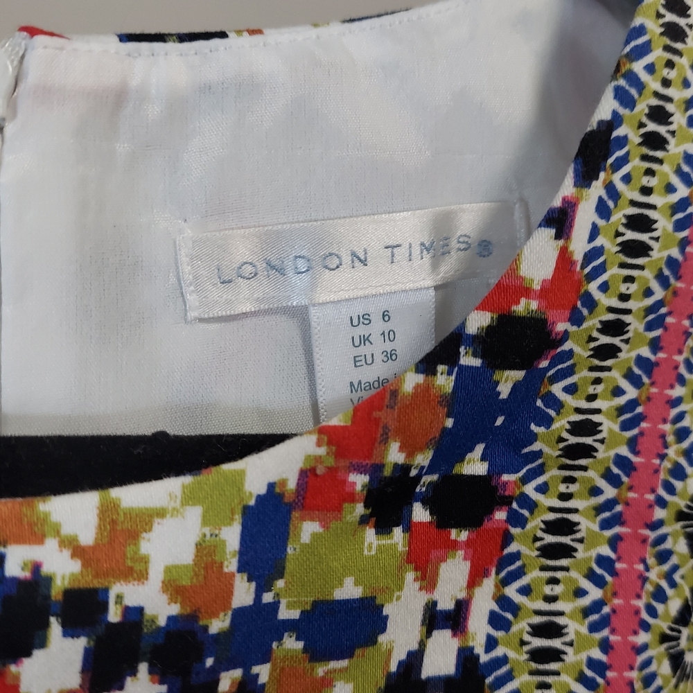 London Times Optical Illusion Rainbow Dress
